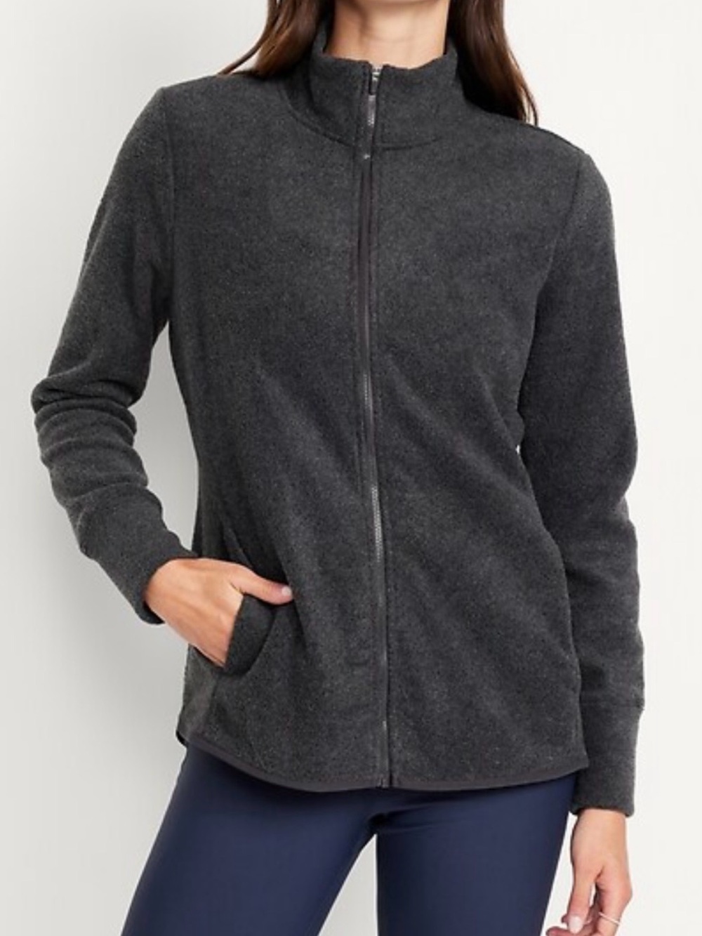 Old Navy Dark Gray Teddy Fleece Zip Jacket